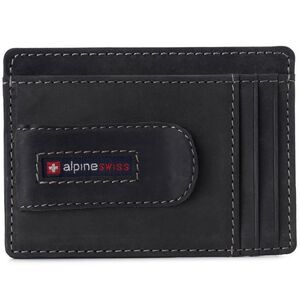 Alpine Swiss Mens RFID Safe Money Clip Wallet Minimalist ID Window Card Case FPW